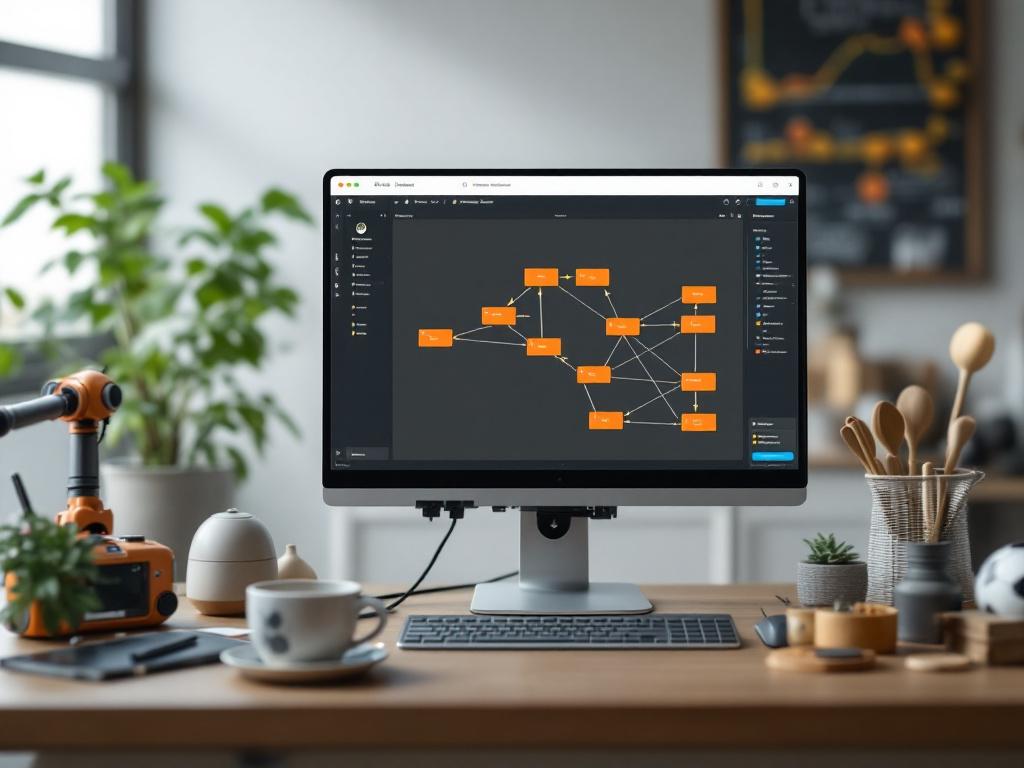 Screenshot of rqt_graph from a real ROS2 system showing 6-10 nodes connected by topic arrows. Caption: An rqt_graph view of a manipulator stack — boxes are nodes, arrows are topics. This is the literal anatomy of a robotics operating system in action
