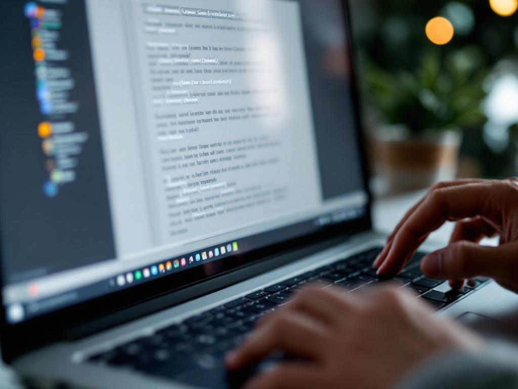 Close-up of a Google Doc or Notion script with inline highlighted visual cues ([SHOW: warehouse], [TONE: confident]) visible on screen. Hands typing in frame, soft desk lighting.