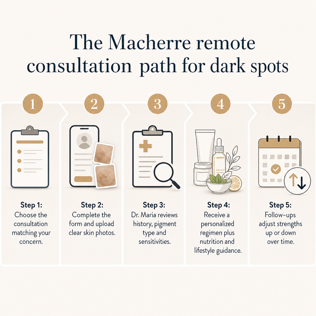 Five-step process from choosing a consultation to ongoing follow-up adjustments
