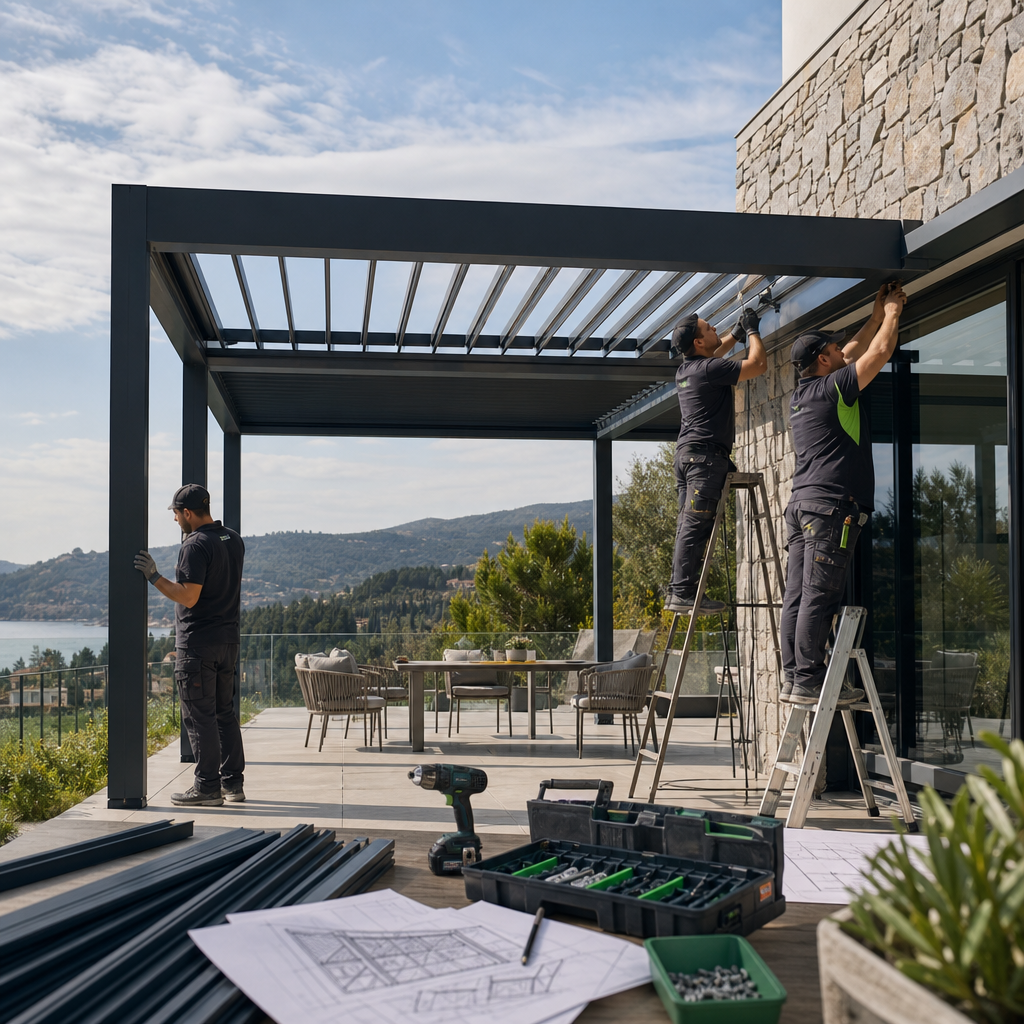 Bioklimatik Pergola Montaj Aşamaları