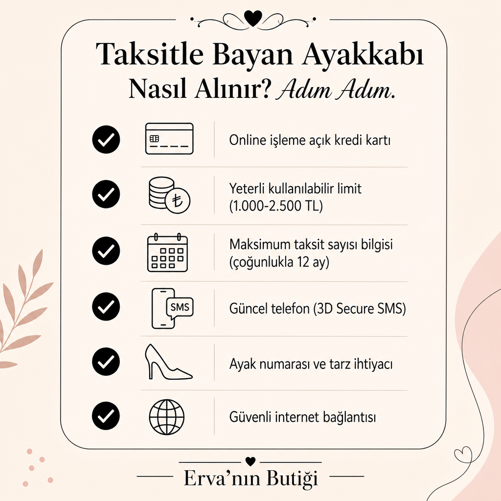 Taksitli ayakkabı siparişi öncesi hazırlanması gereken altı maddelik kontrol listesi