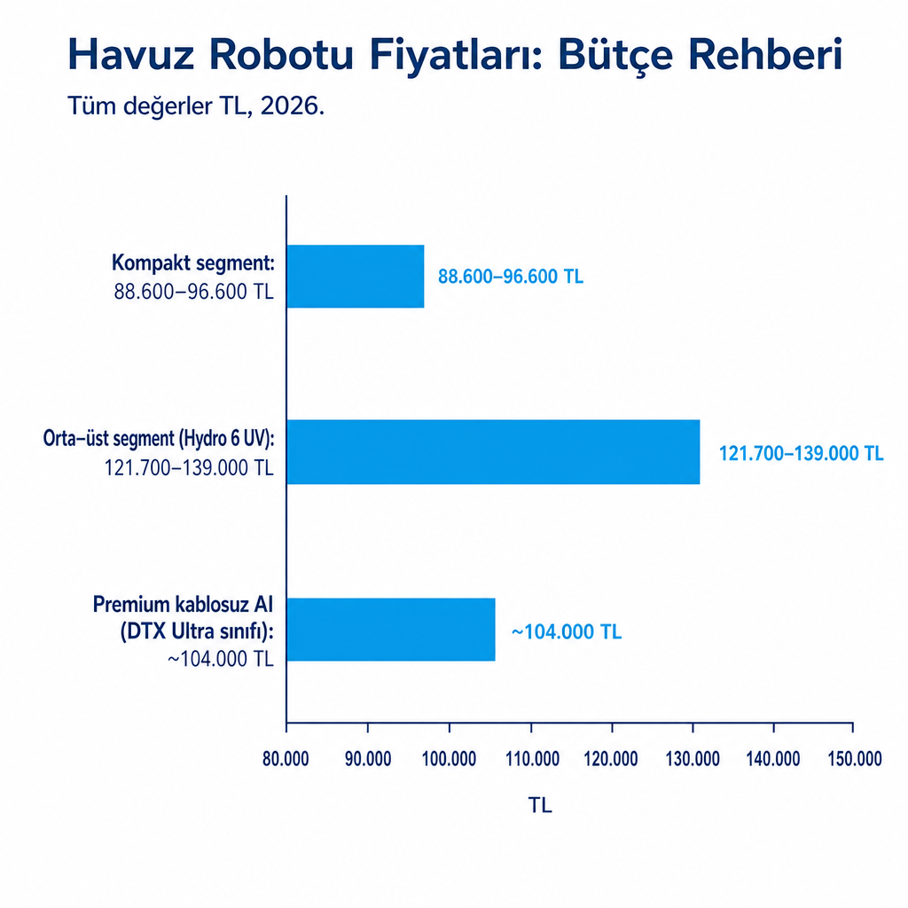 Üç fiyat segmentini TL cinsinden karşılaştıran yatay çubuk grafik, 2026.